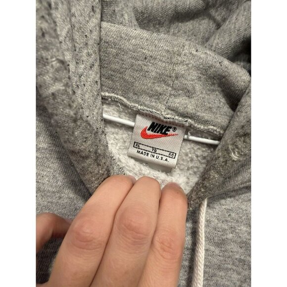 Vintage 1990’s Nike Swoosh Grey Sweater Hoodie XL - Picture 6 of 10